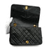 VINTAGE CHANEL FULL FLAP CHAIN SHUOLDER BAG BLACK LAMB SKIN GOLD HARDWARE 90343928