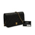 VINTAGE CHANEL FULL FLAP CHAIN SHUOLDER BAG BLACK LAMB SKIN GOLD HARDWARE 90343976