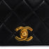 VINTAGE CHANEL FULL FLAP CHAIN SHUOLDER BAG BLACK LAMB SKIN GOLD HARDWARE 90344445