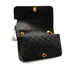VINTAGE CHANEL FULL FLAP CHAIN SHUOLDER BAG BLACK LAMB SKIN GOLD HARDWARE 90344445