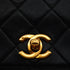 VINTAGE CHANEL FULL FLAP CHAIN SHUOLDER BAG BLACK LAMB SKIN GOLD HARDWARE 90346001