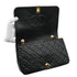 VINTAGE CHANEL FULL FLAP CHAIN SHUOLDER BAG BLACK LAMB SKIN GOLD HARDWARE 90346133