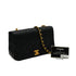 VINTAGE CHANEL FULL FLAP CHAIN SHUOLDER BAG BLACK LAMB SKIN GOLD HARDWARE 90346670