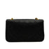 VINTAGE CHANEL FULL FLAP CHAIN SHUOLDER BAG BLACK LAMB SKIN GOLD HARDWARE 90346670