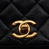 VINTAGE CHANEL FULL FLAP CHAIN SHUOLDER BAG BLACK LAMB SKIN GOLD HARDWARE 90346670