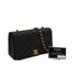 VINTAGE CHANEL FULL FLAP CHAIN SHUOLDER BAG BLACK LAMB SKIN GOLD HARDWARE 90349372