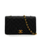 VINTAGE CHANEL FULL FLAP CHAIN SHUOLDER BAG BLACK LAMB SKIN GOLD HARDWARE 90349372