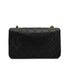 VINTAGE CHANEL FULL FLAP CHAIN SHUOLDER BAG BLACK LAMB SKIN GOLD HARDWARE 90350370