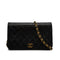 VINTAGE CHANEL FULL FLAP CHAIN SHUOLDER BAG BLACK LAMB SKIN GOLD HARDWARE 90319991