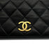 VINTAGE CHANEL FULL FLAP CHAIN SHUOLDER BAG BLACK LAMB SKIN GOLD HARDWARE 90319991