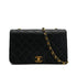 VINTAGE CHANEL FULL FLAP CHAIN SHUOLDER BAG BLACK LAMB SKIN GOLD HARDWARE 90321121