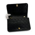 VINTAGE CHANEL FULL FLAP CHAIN SHUOLDER BAG BLACK LAMB SKIN GOLD HARDWARE 90321121