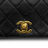 VINTAGE CHANEL FULL FLAP CHAIN SHUOLDER BAG BLACK LAMB SKIN GOLD HARDWARE 90324853