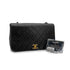 VINTAGE CHANEL FULL FLAP CHAIN SHUOLDER BAG BLACK LAMB SKIN GOLD HARDWARE 90324853