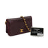 VINTAGE CHANEL FULL FLAP CHAIN SHUOLDER BAG BORDEAUX LIZARD GOLD HARDWARE 90326773