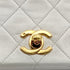 VINTAGE CHANEL FULL FLAP CHAIN SHUOLDER BAG WHITE LAMB SKIN GOLD HARDWARE 90321767