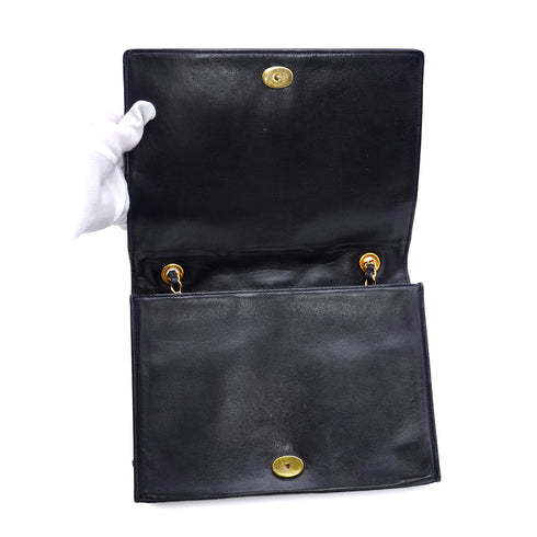 VINTAGE CHANEL MATERASSE FULL FLAP COCOMARK CHAIN SHUOLDER BAG NAVY LAMB SKIN GOLD HARDWARE 90346153