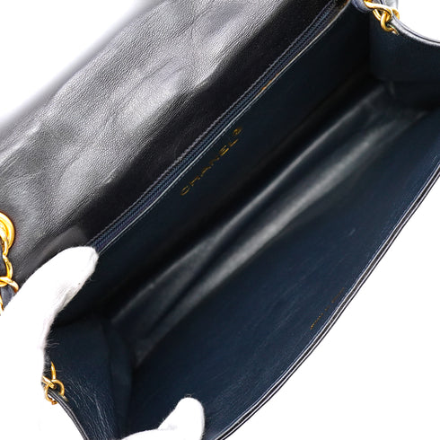 VINTAGE CHANEL MATERASSE FULL FLAP COCOMARK CHAIN SHUOLDER BAG NAVY LAMB SKIN GOLD HARDWARE 90346153