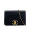 VINTAGE CHANEL FULL FLAP MATELASSE BIG COCO CHAIN SHOULDER BAG BLACK LAMB SKIN GOLD HARDWARE 90321632