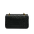 VINTAGE CHANEL FULL FLAP MINI CHAIN SHUOLDER BAG BLACK LAMB SKIN GOLD HARDWARE 90321014
