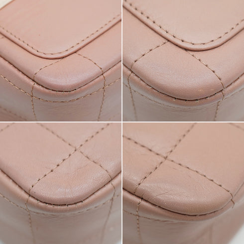 VINTAGE CHANEL GIRL CHANEL JACKET MOTIF CHAIN SHOULDER BAG PINK BEIGE LAMB SKIN 90343942