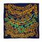 VINTAGE CHANEL GRIPOIX CHAIN PATTERN SCARF NAVY GREEN GOLD SILK 90321064