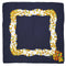 VINTAGE CHANEL GRIPOIX PEARL JEWELRY PATTERN SCARF NAVY 90337729