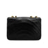 VINTAGE CHANEL HALF MOON CHAIN SHOULDER BAG BLACK LAMB SKIN 90322048