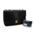 VINTAGE CHANEL HALF MOON CHAIN SHOULDER BAG BLACK LAMB SKIN 90322048