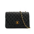 VINTAGE CHANEL HALF MOON CHAIN SHOULDER BAG BLACK LAMB SKIN GOLD HARDWARE 90333726