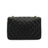 VINTAGE CHANEL HALF MOON CHAIN SHOULDER BAG BLACK LAMB SKIN GOLD HARDWARE 90333726