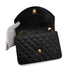 VINTAGE CHANEL HALF MOON CHAIN SHOULDER BAG BLACK LAMB SKIN GOLD HARDWARE 90333726