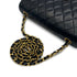 VINTAGE CHANEL HALF MOON CHAIN SHOULDER BAG BLACK LAMB SKIN GOLD HARDWARE 90317923