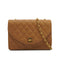 VINTAGE CHANEL HALF MOON CHAIN SHOULDER BAG BROWN LAMB SKIN GOLD HARDWARE 90318628