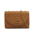 VINTAGE CHANEL HALF MOON CHAIN SHOULDER BAG BROWN LAMB SKIN GOLD HARDWARE 90318628