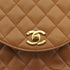 VINTAGE CHANEL HALF MOON CHAIN SHOULDER BAG BROWN LAMB SKIN GOLD HARDWARE 90318628