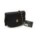 VINTAGE CHANEL HALF MOON CHAIN SHOULDER BAG FRINGE BLACK SATIN GOLD HARDWARE 90339646