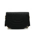 VINTAGE CHANEL HALF MOON CHAIN SHOULDER BAG FRINGE BLACK SATIN GOLD HARDWARE 90339646