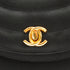 VINTAGE CHANEL HALF MOON CHAIN SHOULDER BAG FRINGE BLACK SATIN GOLD HARDWARE 90339646