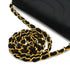 VINTAGE CHANEL HALF MOON CHAIN SHOULDER BAG FRINGE BLACK SATIN GOLD HARDWARE 90339646