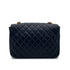 VINTAGE CHANEL HALF MOON CHAIN SHOULDER BAG NAVY LAMB SKIN GOLD HARDWARE 90318630
