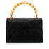VINTAGE CHANEL MATELASSE HAND BAG BLACK LAMB SKIN GOLD HARDWARE 90340138
