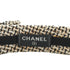 VINTAGE CHANEL HEADBAND COCOMARK RIBBON BLACK WHITE BEIGE TWEED HAIR ACCESSORY 90339684