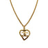 VINTAGE CHANEL HEART NECKLACE COCOMARK GOLD ACCESSORY 95P 90335629