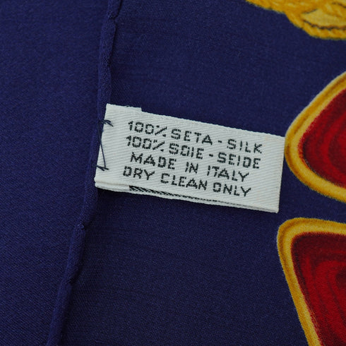 VINTAGE CHANEL JEWELRY PATTERN SCARF NAVY SILK 90328134