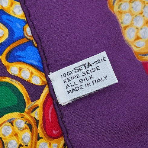 VINTAGE CHANEL JEWELRY PATTERN SCARF PURPLE SILK 90331841