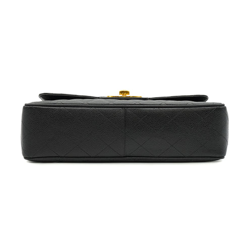 VINTAGE CHANEL JUMBO MATELASSE 30 CHAIN SHOULDER BAG BLACK CAVIAR SKIN GOLD HARDWARE 90335136