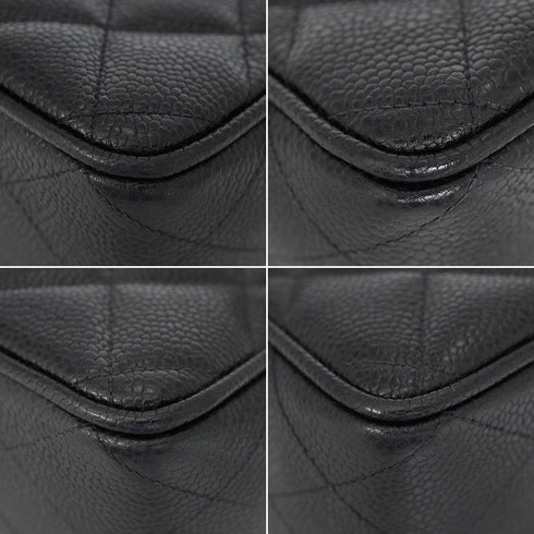 VINTAGE CHANEL JUMBO MATELASSE 30 CHAIN SHOULDER BAG BLACK CAVIAR SKIN GOLD HARDWARE 90335136