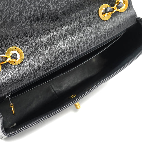 VINTAGE CHANEL JUMBO MATELASSE 30 CHAIN SHOULDER BAG BLACK CAVIAR SKIN GOLD HARDWARE 90335136