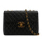VINTAGE CHANEL JUMBO MATELASSE 30 CHAIN SHOULDER BAG BLACK LAMB SKIN 90324805